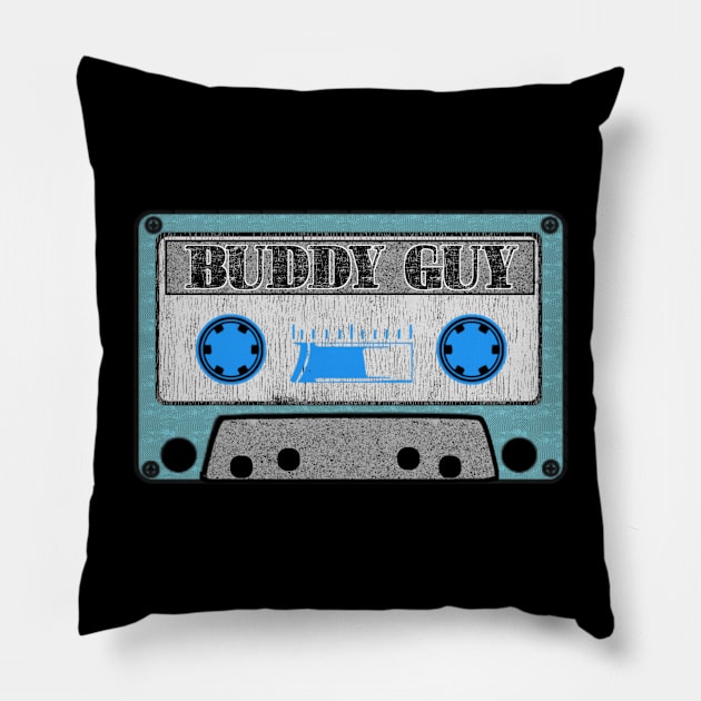 buddy guy blue cassette Pillow by toemangaa