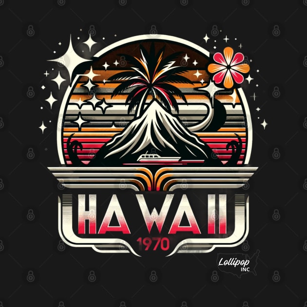 Hawaiian Odyssey: Waves & Wonders - American Vintage Retro style USA State by LollipopINC