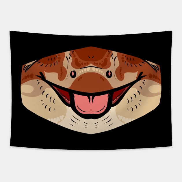 Red Crested Gecko Mask Tapestry by TwilightSaint