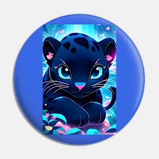 Cute Kawaii baby black panther Pin