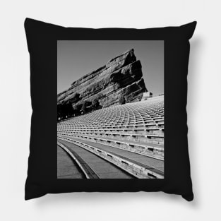 Red Rocks Black and White Pillow