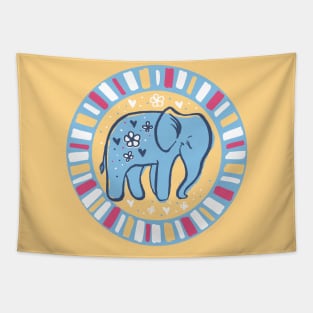 Elephant - Jungle Friends tribal inspired design for elephants lovers Tapestry