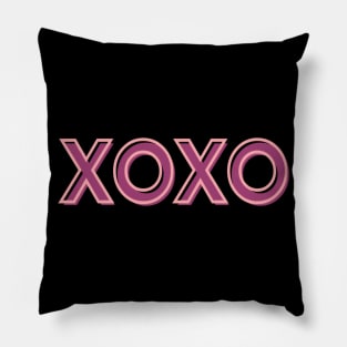 XoXo Pink Pinky Winky Cheerful Inspired Motivated Girly Cute Beautiful Text Style Meme Love Man's & Woman Pillow