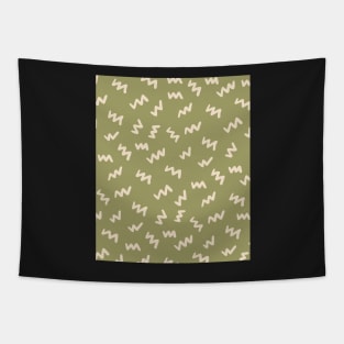 Olive Green  Abstract Mudcloth Lines Pattern Tapestry