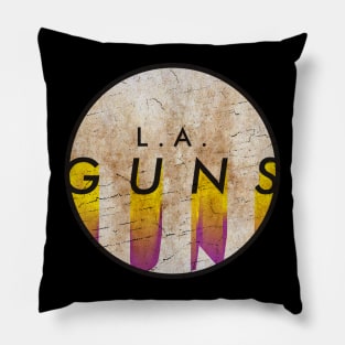 L.A. Guns - VINTAGE YELLOW CIRCLE Pillow