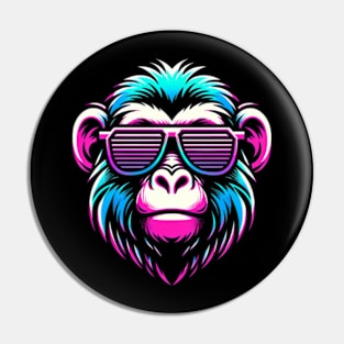 Synthwave monkey Pin