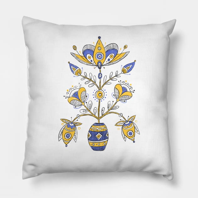 Ukrainian Tree Of Life Pillow by yuliia_bahniuk