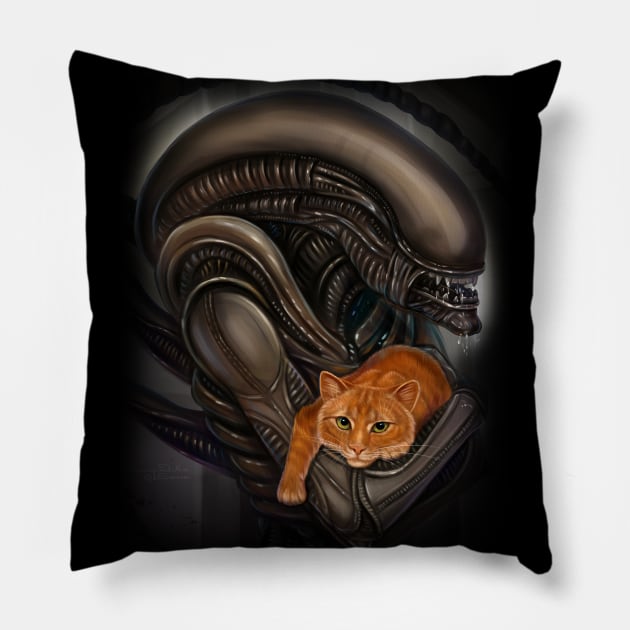 Alien and Jonsey Pillow by Magical Forest