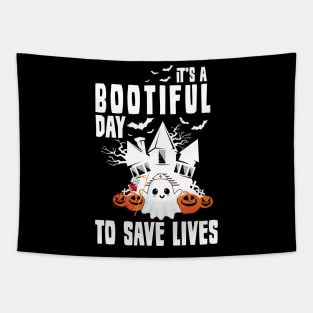 'It's a Bootiful Day to save Life' Nurse Halloween Tapestry