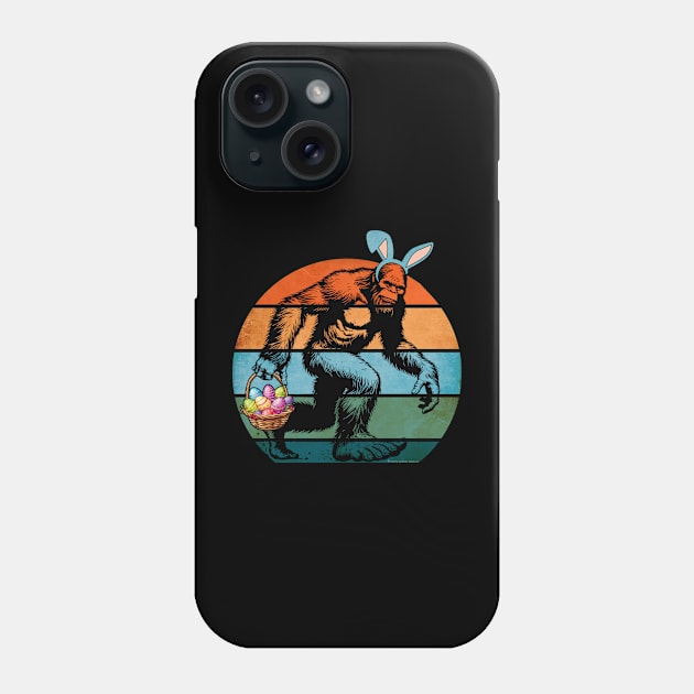 Funny Bigfoot with Easter Basket Bunny Ears Phone Case by Dibble Dabble Designs