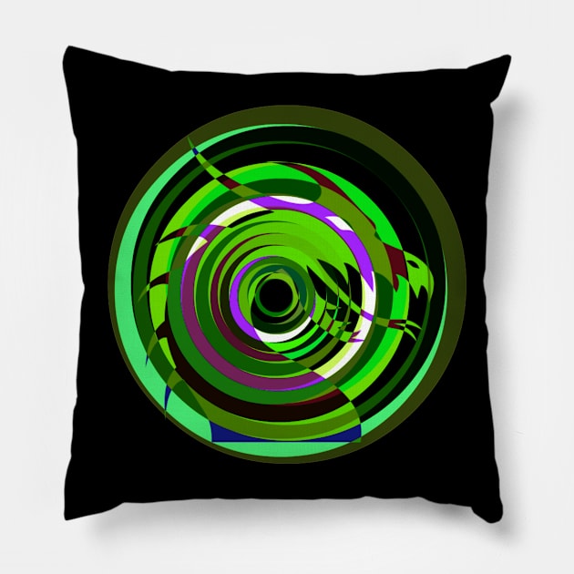 Green Dragon Head Mandala Pillow by TheDaintyTaurus