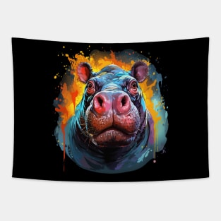 Hippo Rainbow Tapestry