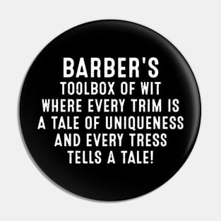 Barber's Toolbox of Wit Where Every Trim is a Tale of Uniqueness Pin