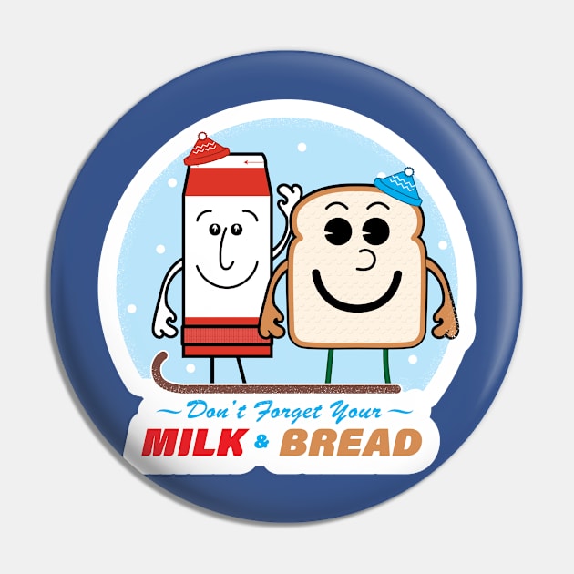 Milk and Bread Snowstorm Buddies Pin by Gimmickbydesign