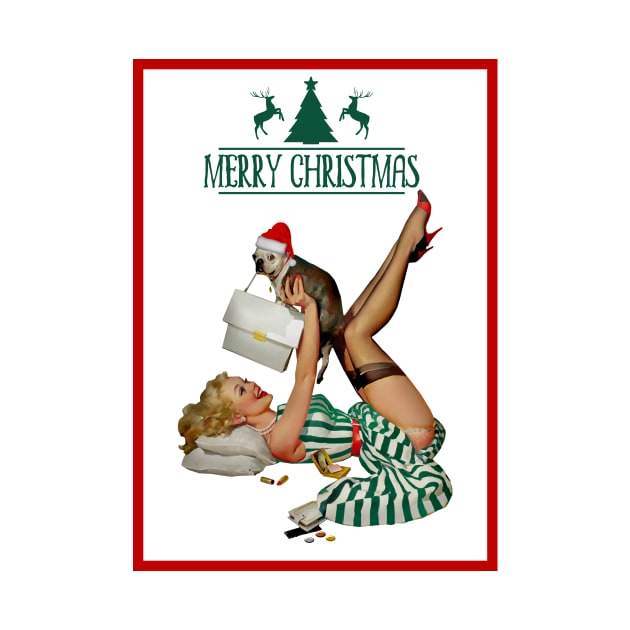 Christmas Puppy Pin-Up by Sarahmw