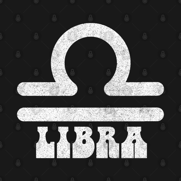 Libra / Retro Zodiac Symbol Faded-Style Design by CultOfRomance