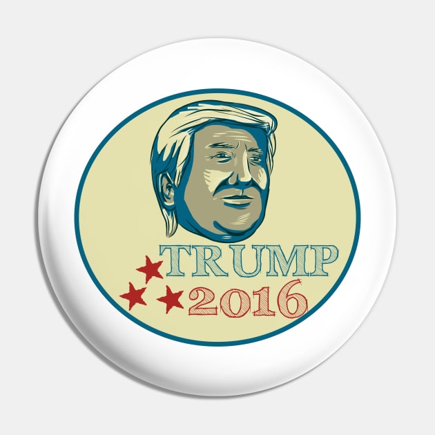 Donald Trump President 2016 Oval Pin by retrovectors