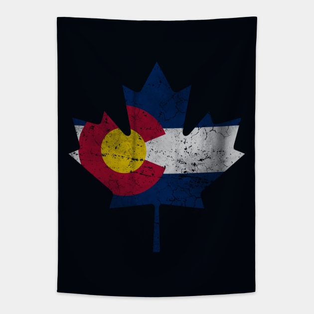 Colorado Canadian Maple Leaf Flag Canada Tapestry by E