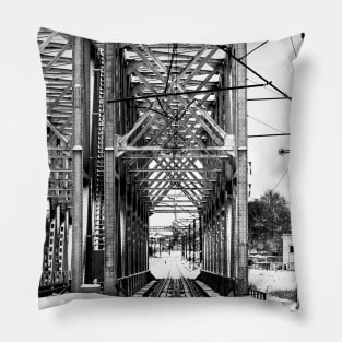 Old railway bridge Pillow