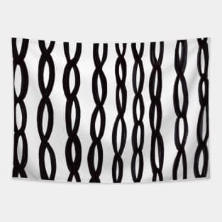 Abstract Black And White Swirling Chains Tapestry