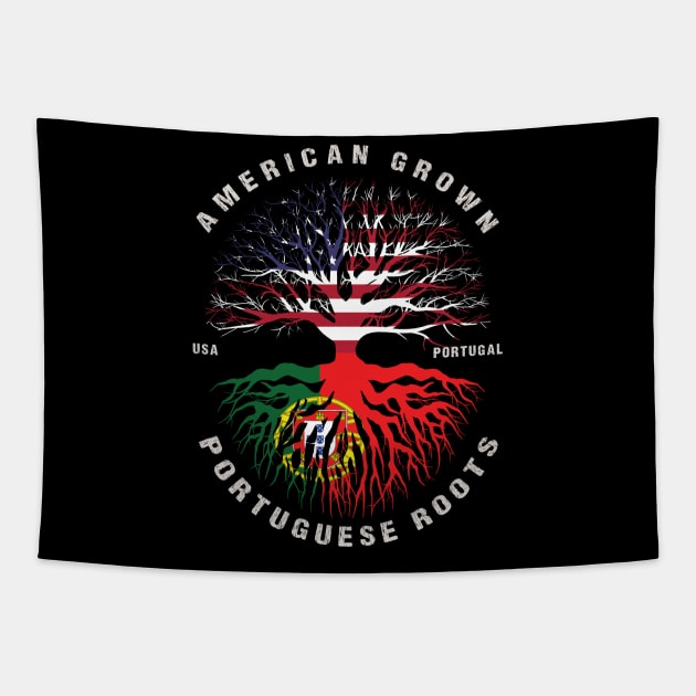 American Grown Portuguese Roots Portugal Flag Tapestry by heart teeshirt