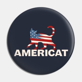 4th of July America Cat T-Shirt Pin