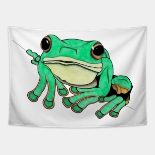 Green tree frog illustration Tapestry