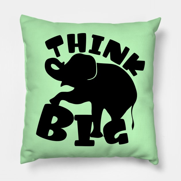 Think Big Elephant Pillow by FabSpark