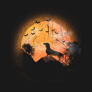 Dachshund And Moon Halloween T-Shirt