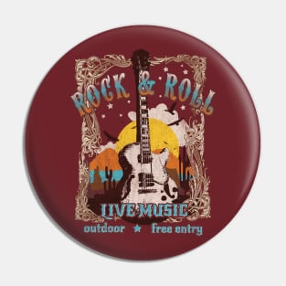 Rock & Roll Live Music Pin