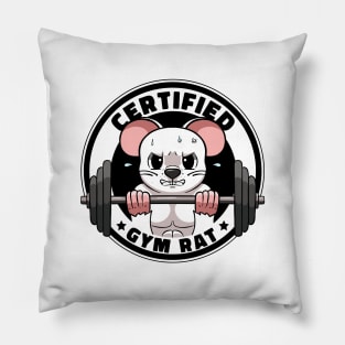 Certified Gym Rat Gym Workout Gym Humor WeightLifting Gym Pillow