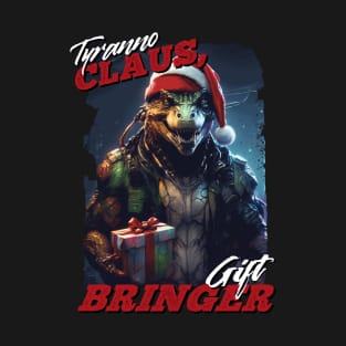 Tyranno Claus, Gift Bringer Dinosaur Christmas T-Shirt