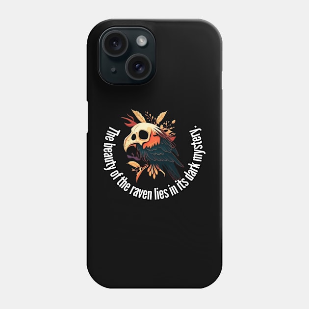 Raven with skull Phone Case by Crazy skull