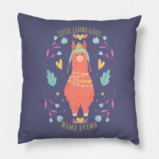 Little Llama Gives Mama Drama Llamaste Funny namaste Yoga funny Funny llama Pillow