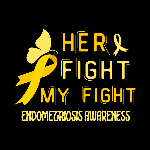 Her Fight My Fight Ribbon Endometriosis Awareness by Point Shop