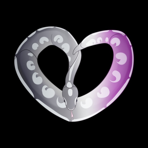 Ball Python Heart (Ace Pride Design) by larkspurhearts