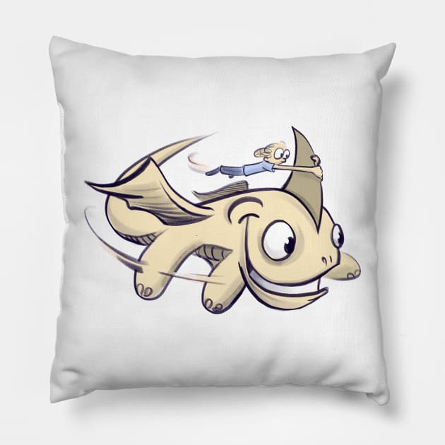 Dragon Shark Pillow by Jason's Doodles