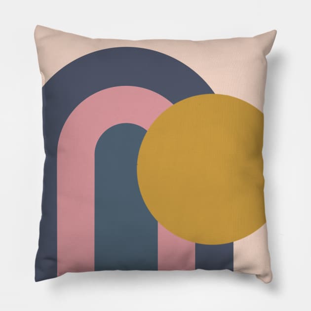 Blue Rainbow Arc with Sun Pillow by Obstinate and Literate