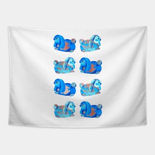 Luv Bunnies Galore - Navy, Teal and Rose Gold Tapestry