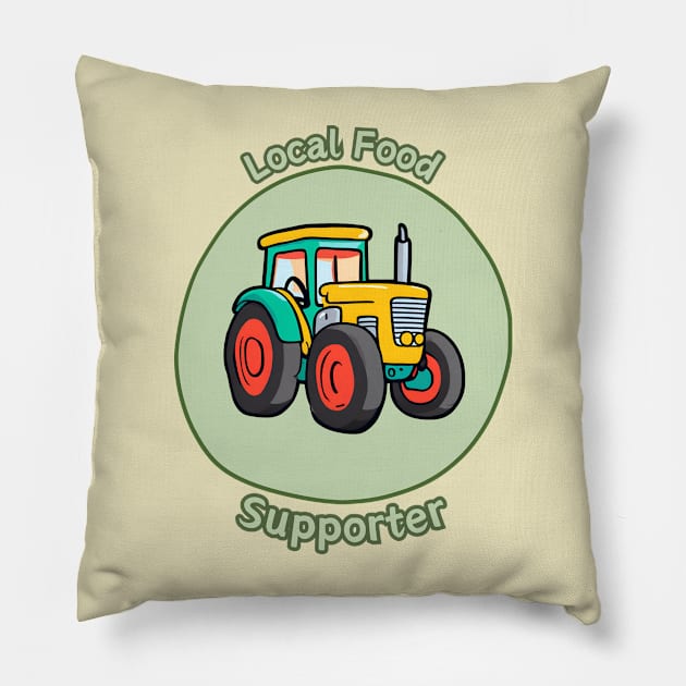 Local Food Supporter - Tractor Pillow by Craftix Design