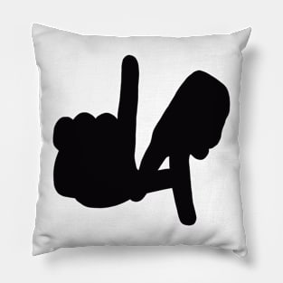 Front and Back LA Hands Silhouette, Black Pillow