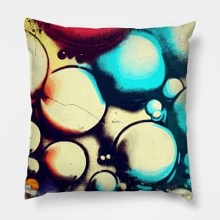 Vintage wall abstract bubbles pattern street art Pillow