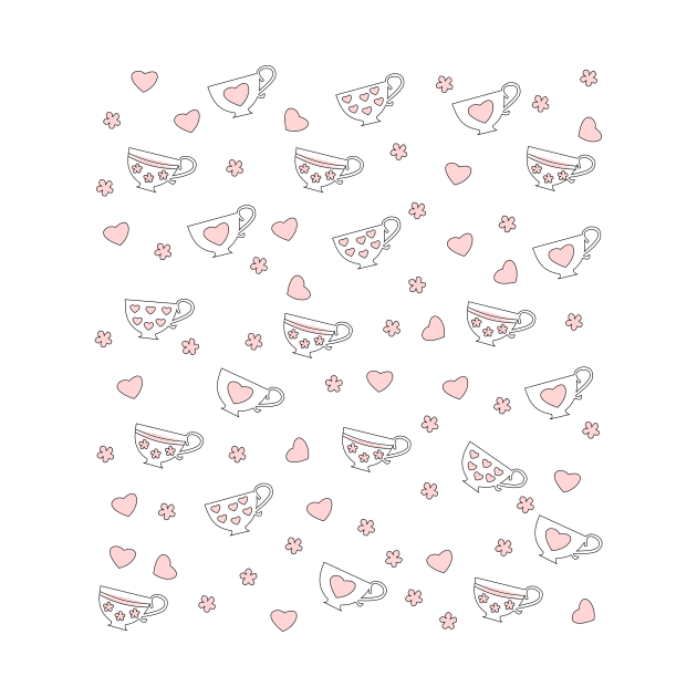 You're my cup of tea - Dainty Hearts and Cups by smileykty