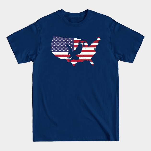 US Flag With Eagle Silhouette - Us Flag - T-Shirt