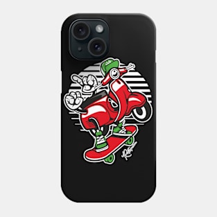 Red Scooter Skater Skateboarder Phone Case