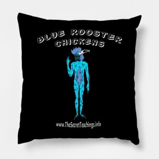 Blue Rooster Chickens Pillow