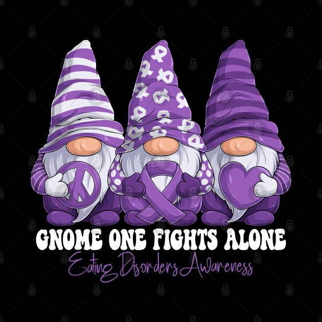 Funny Gnomies Eating Disorders Awareness Month Purple Ribbon Gift Idea by Coolingburry