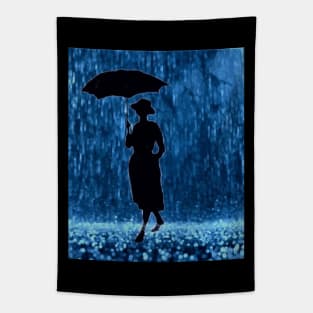 Walking under the rain -  romantic Tapestry