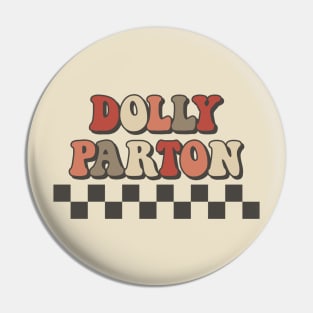 Dolly Parton Checkered Retro Groovy Style Pin