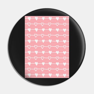 Hand Drawn Hearts - Pink Pin